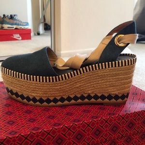 Tory Burch Dandy Denim Espadrille Wedge